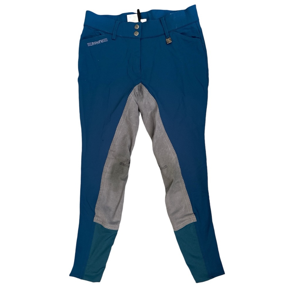 Romfh Sarafina Full Seat Riding Breeches - Blue & Grey - 28R - EUC